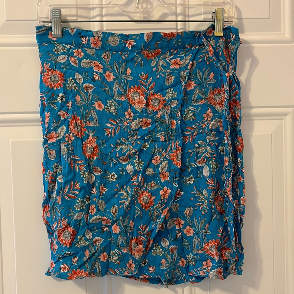Xhilaration Floral Wrap Mini Skirt